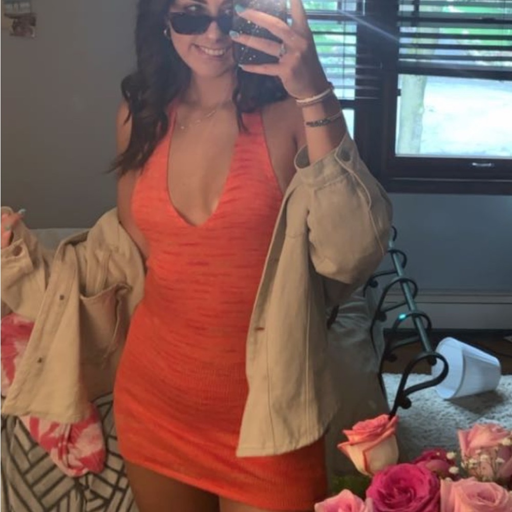 Orange Knit Dress